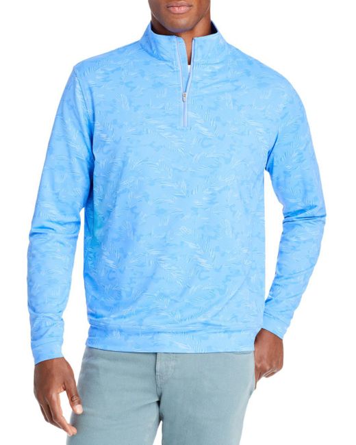 Peter Millar Synthetic Perth Tropical Camo Quarter Zip Performance Pullover in Blue for Men - Lyst