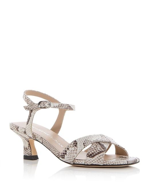 Stuart Weitzman Metallic Vinnie Snake Embossed Sandals