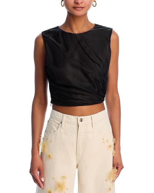 FRAME Black The Mesh Twist Tank