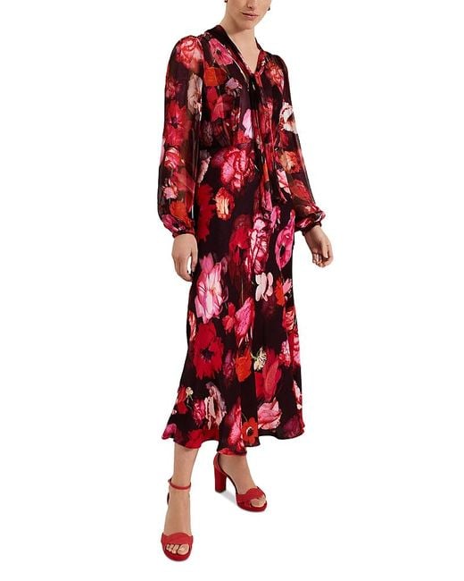 Phase Eight Red Eleni Floral Print Dress