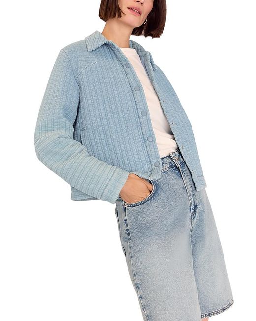 Whistles Blue Quilted Chambray Jacket