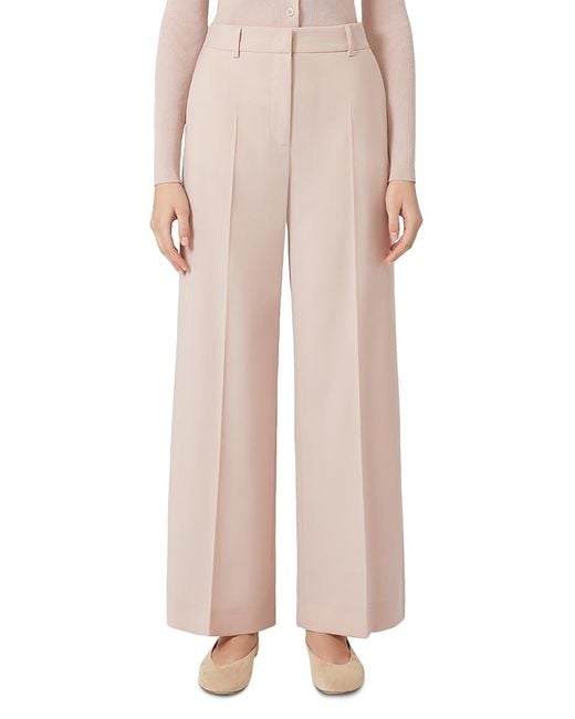 Weekend by Maxmara Pink Visivo Wool Palazzo Trousers