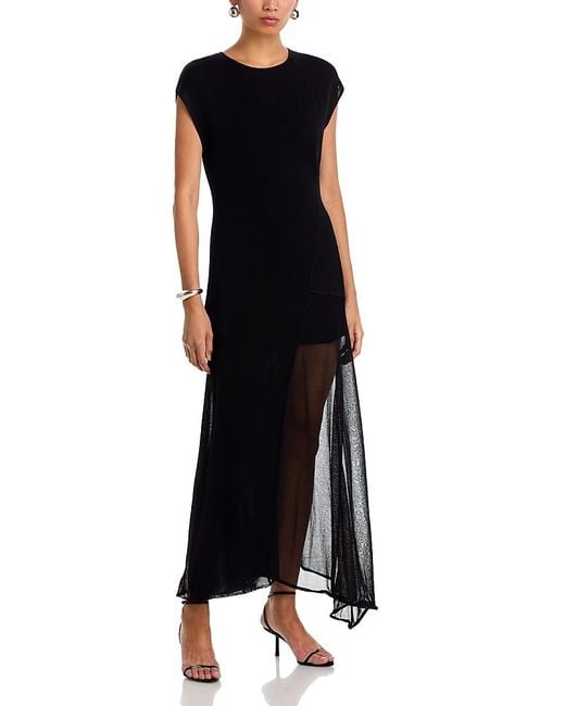 Jason Wu Black Asymmetrical Seamed High/Low Knit Dress