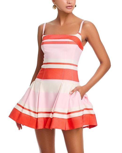 Jonathan Simkhai Women's Red Nelly Striped Mini Dress