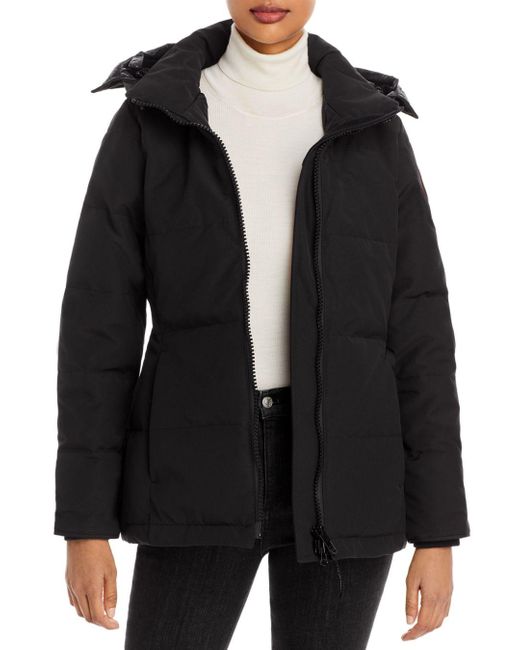 Canada Goose Goose Chelsea Hooded Down Parka in Black | Lyst