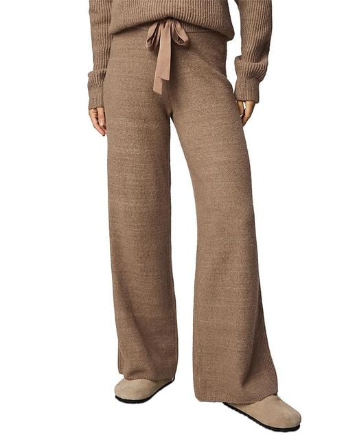 Splendid Brown Stassi Satin Tie Sweater Pants
