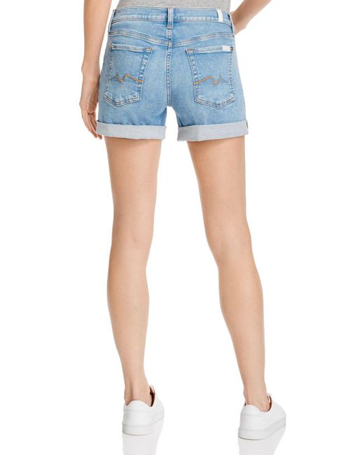 cuffed denim shorts