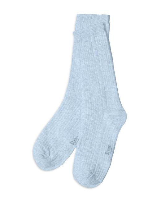 Stems Blue Rib Knit Crew Socks