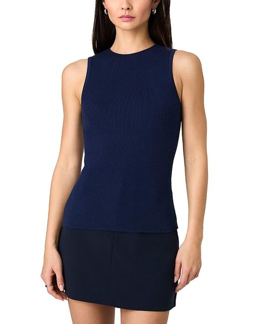 French Connection Blue Mozza Rib Tank Top