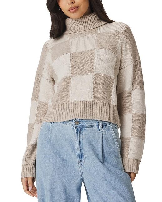 Splendid Blue Thea Cropped Turtleneck Sweater