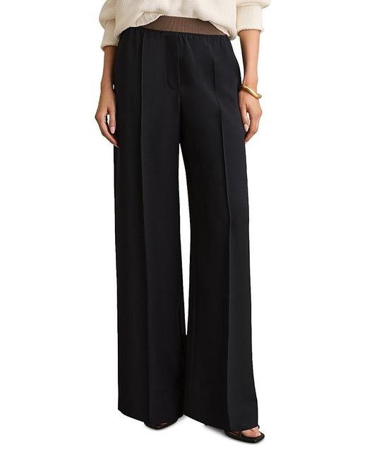 Reiss Black Wilde Wide Leg Pants