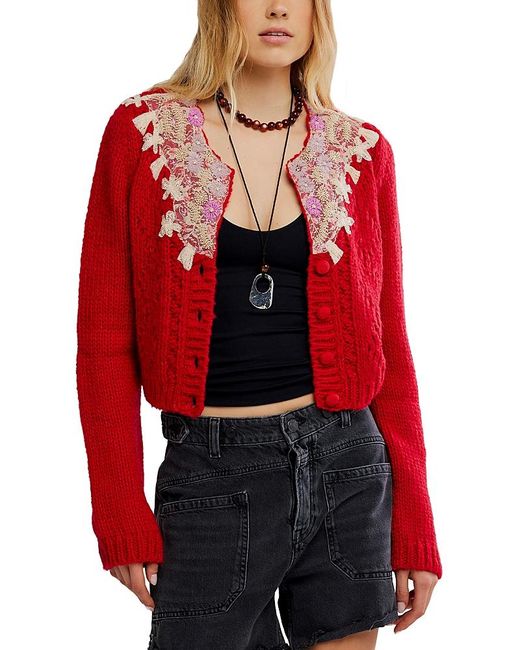 Free People Red Pixie Cardi
