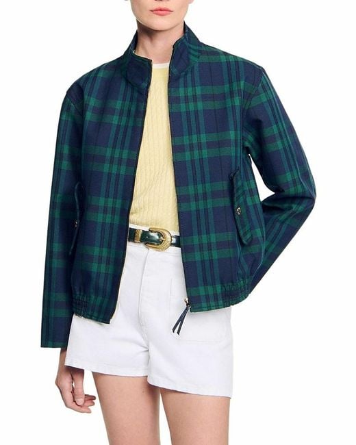Sandro Blue Checked Jacket