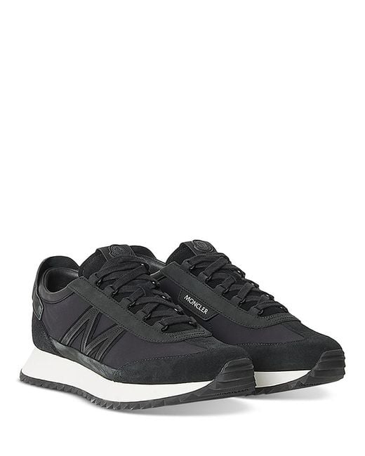 Moncler Black Pacey2 Lace Up Low Top Sneakers for men