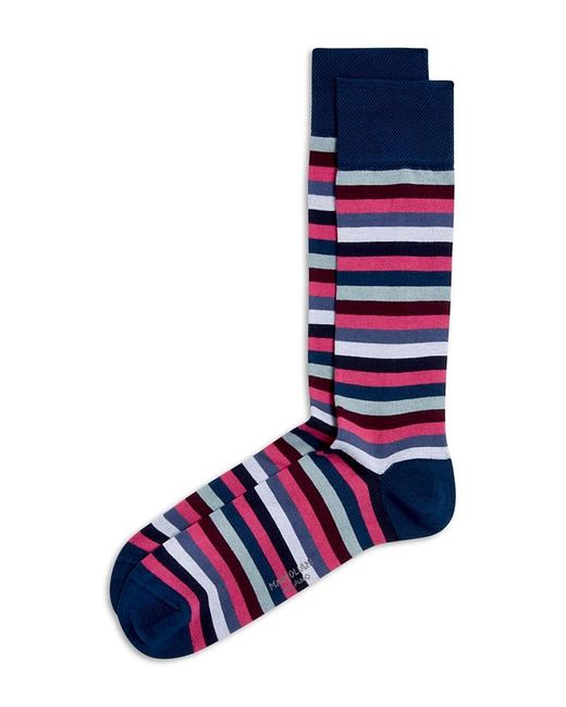 Marcoliani Blue Stripe Crew Socks for men