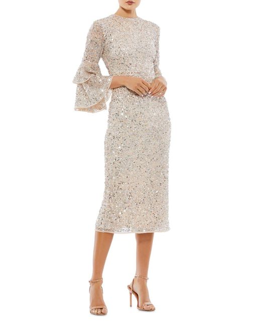 sequin bell sleeve gown mac duggal