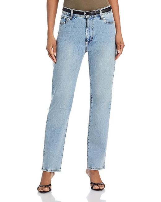 FRAME Blue The Borrowed High Rise Ankle Slim Straight Jeans