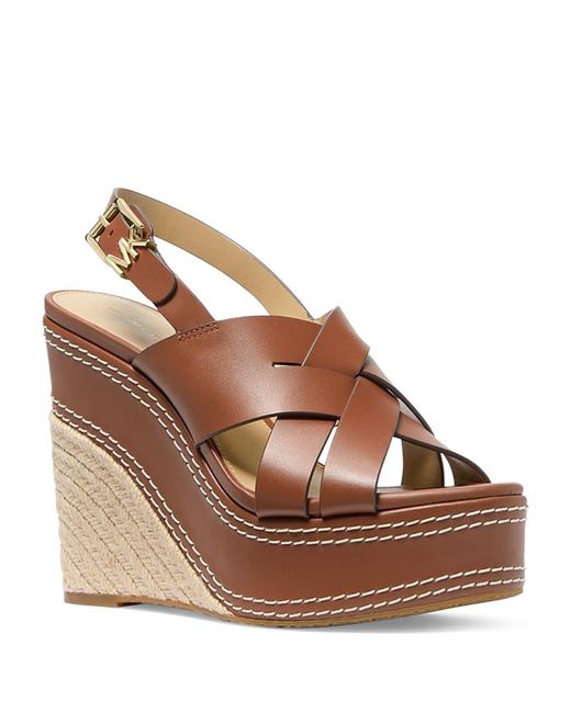 Michael Kors Brown Nora Wedge Sandals