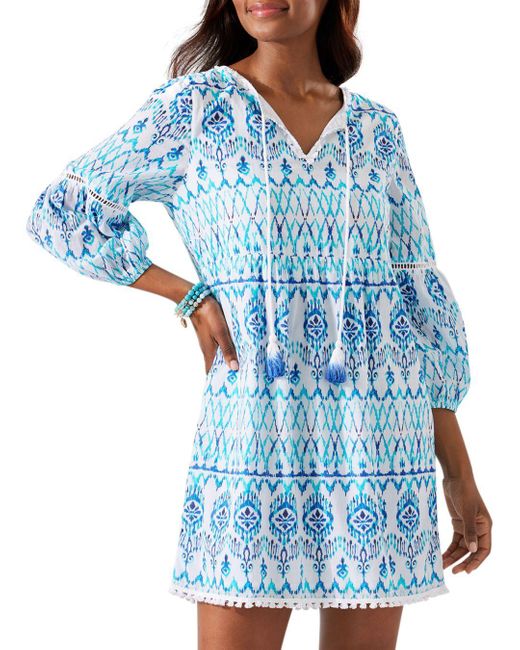 Tommy Bahama Cotton Ikat Tropics Printed Swim Cover Up Dress in Blue Lyst