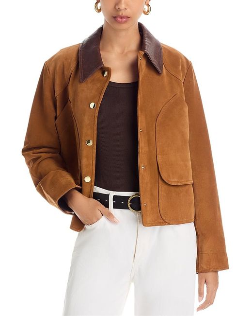 Veronica Beard Brown Walters Cropped Barn Jacket