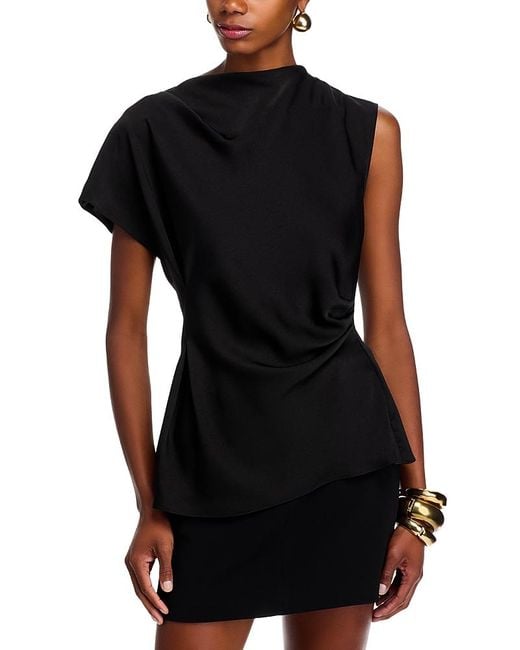 Wayf Black Nola Draped Top