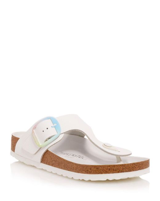 gizeh big buckle birkenstock white