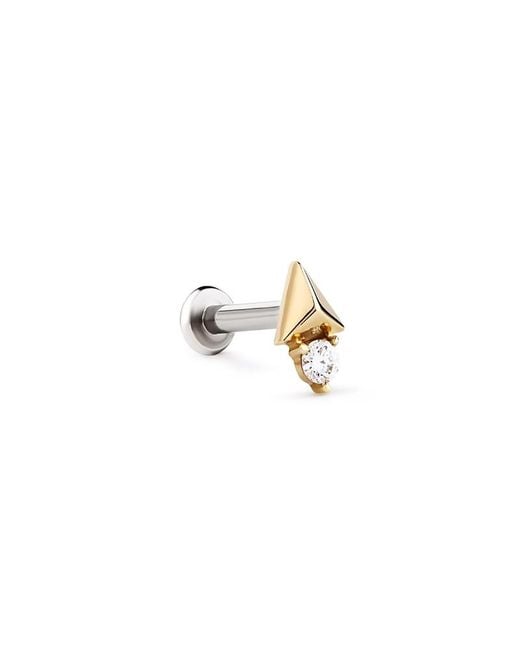 Ana Luisa White Solid Lab-Grown Diamond Pyramid Flatback Single Stud