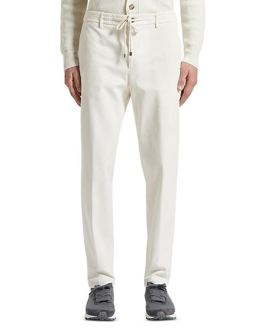 Peserico White Regular Fit Pants for men