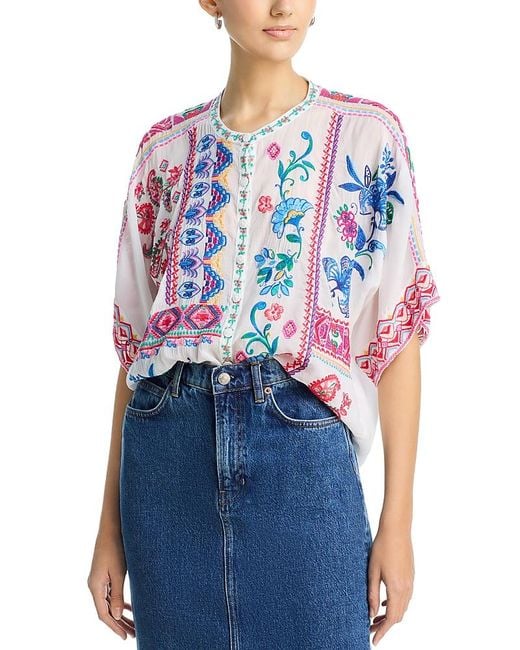 Johnny Was Blue Brony Blouse