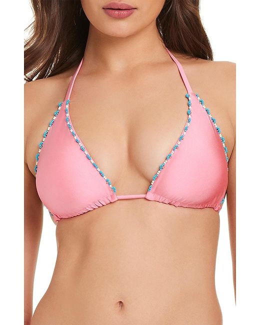 Red Carter Pink Beaded Triangle Top