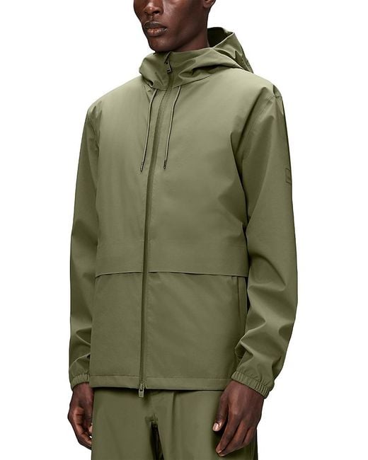 Rains Green Suva Hardshell Jacket for men