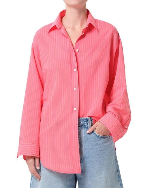 Agolde Pink Sona Button Front Shirt