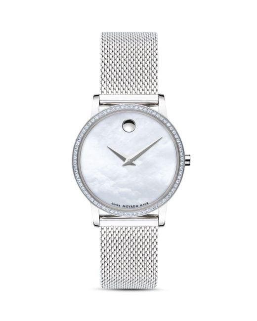 movado museum classic silver