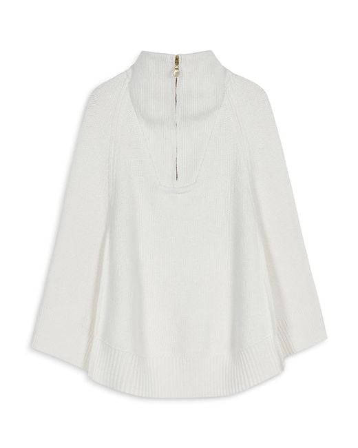 Echo White Texture Knit Cape