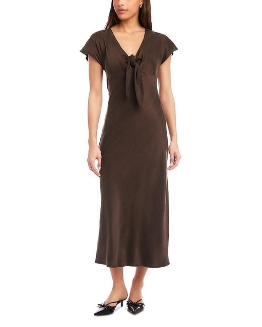 Fifteen Twenty Brown Emmeline Tie Front Dress