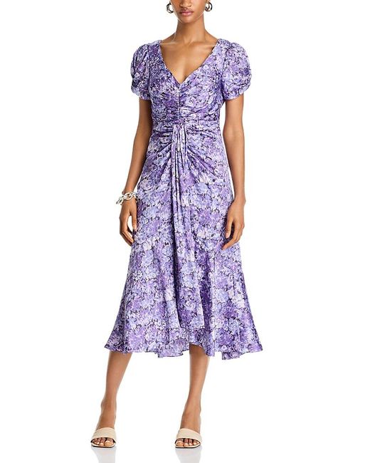 Cinq À Sept Purple Painted Hydrangea Dress
