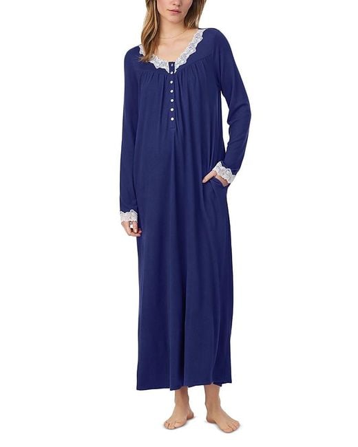 Eileen West Blue Long Sleeve Ballet Nightgown
