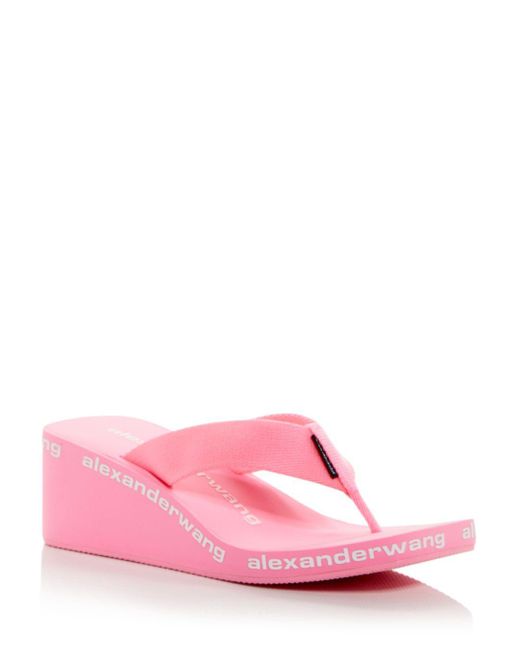 Alexander Wang Synthetic Wedge Flip Flop Sandals in Neon Bubblegum (Pink) | Lyst