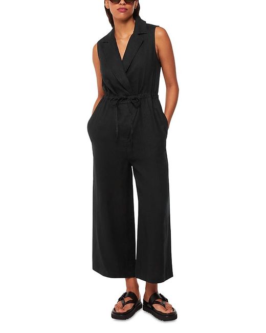 Whistles Bella Linen Wrap Jumpsuit in Black Lyst UK