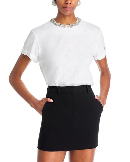 Cinq À Sept White Crystal Garden Bree Tee