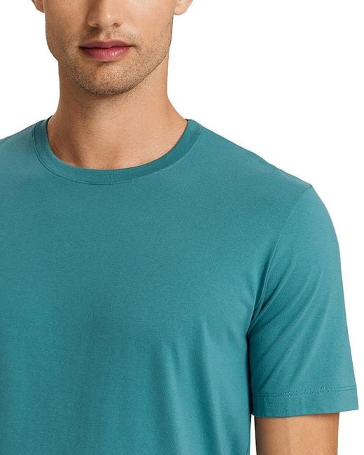 Hanro Blue Living Crewneck Short Sleeve Tee for men