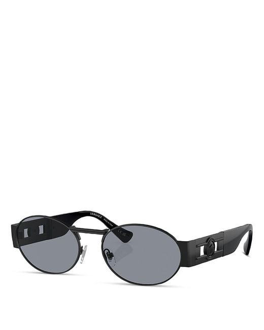 Versace Gray Oval Sunglasses, 56Mm