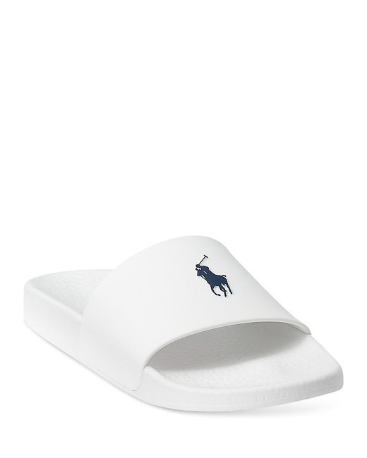 Polo Ralph Lauren White Signature Pony Slide for men