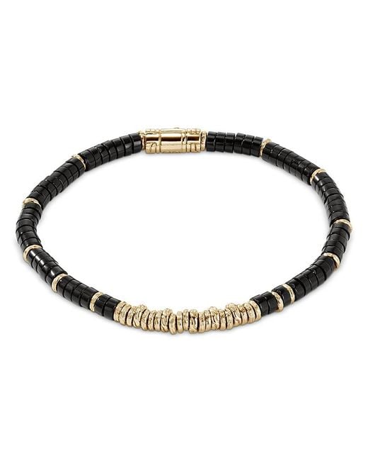John Hardy Black 14K Heishi Onyx Bracelet for men