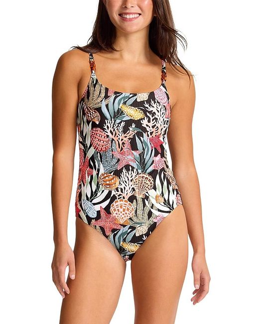 Tommy Bahama Black Shell Sands One Piece Swimsuit