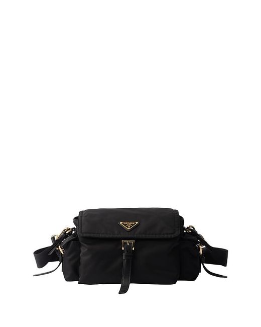 Prada Black Explore Large Re-Nylon Shoulder Bag With Flap