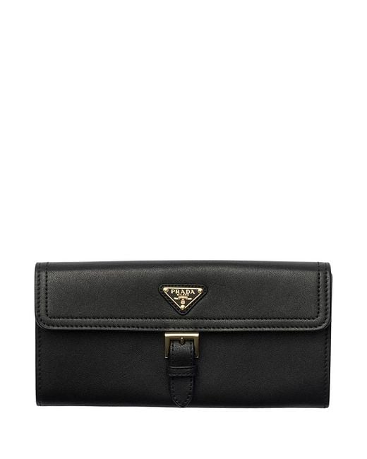 Prada Black Large Nappa Leather Wallet