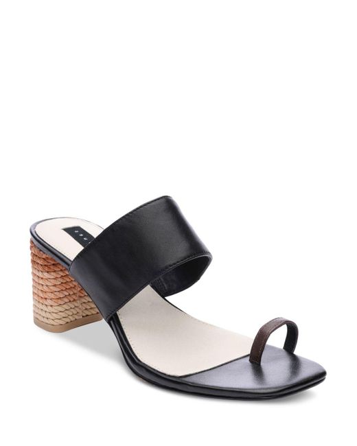 Sanctuary Bold Square Toe Espadrille Block Heel Sandals in Black Lyst