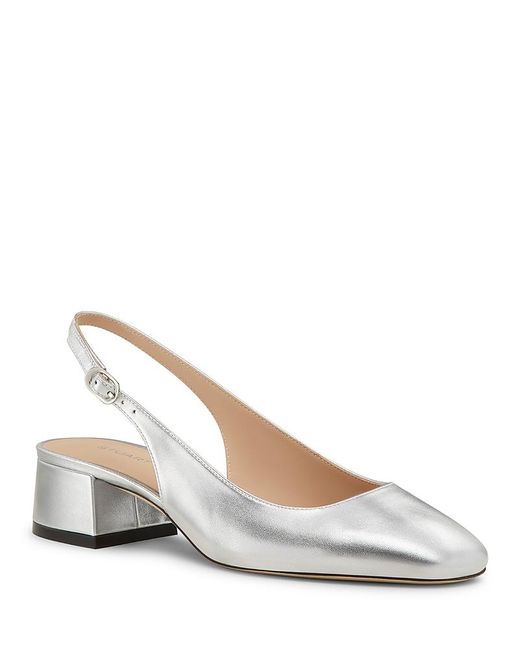 Stuart Weitzman White Maeve Slingback 35 Pumps