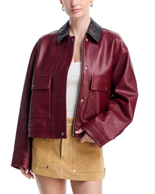 Rag & Bone Red Nonie Leather Jacket